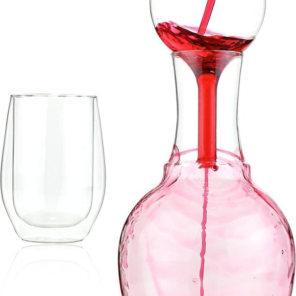 Kitchen Gizmo Wine Decanter, Aerator and Wine Glass Set100% Hand Blown Lead free - Picture 4 of 7